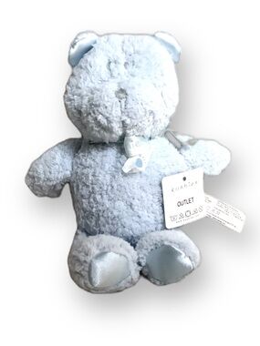 Kushies Blue Bear Stuffed Animal Plush 8in Embroidered Face